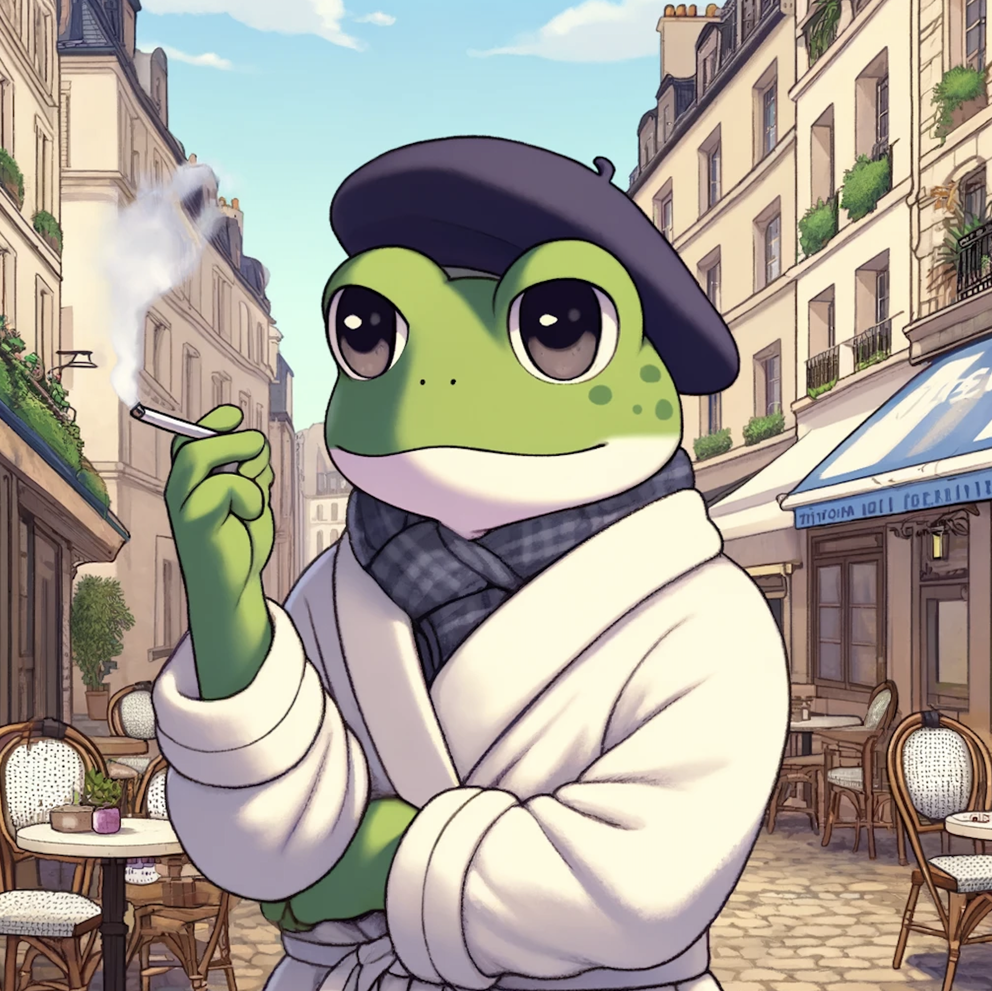 Grobie enjoying the city in France